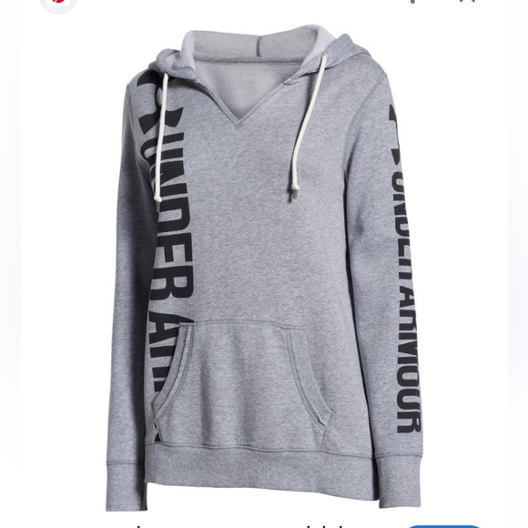 Under Armour  Gray Hoodie with Black Logo - Picture 2 of 11
